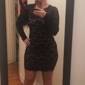 Lace dress with open back